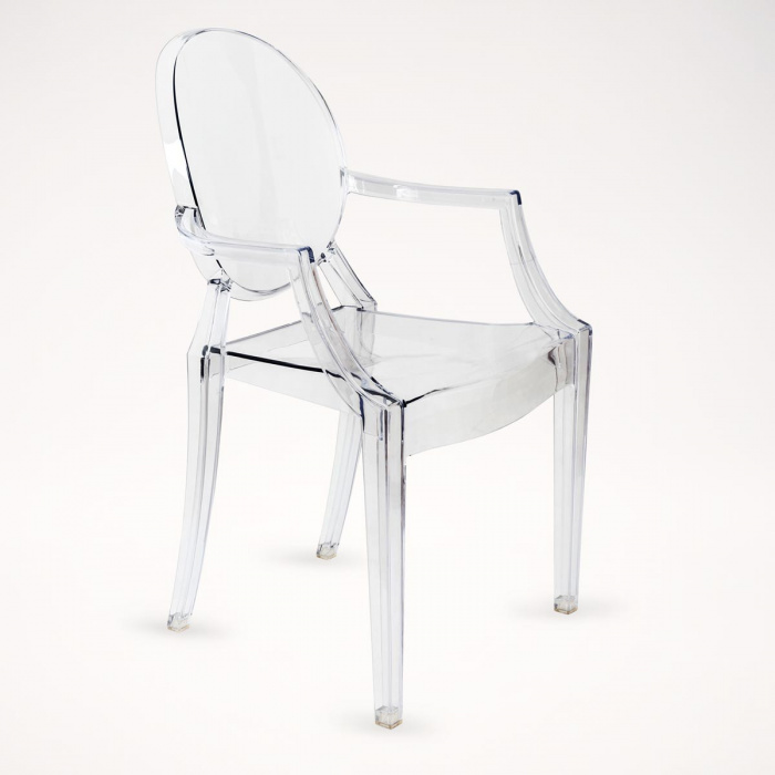 Ghost stolička predstavuje moderné sedenie. Odráža novodobý životný štýl, kultúre sedenia dodáva šmrc a novú krv.