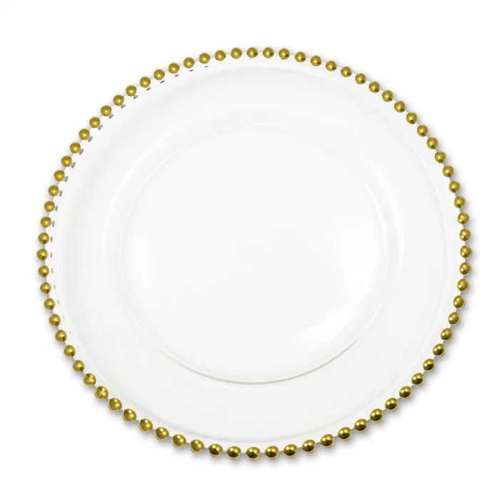 Charger plates set of 12 pieces - golden pearls