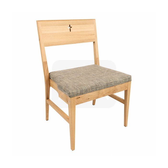 Zoe church chair made of oak wood of the highest quality. The cover is made of non-flammable fabric.