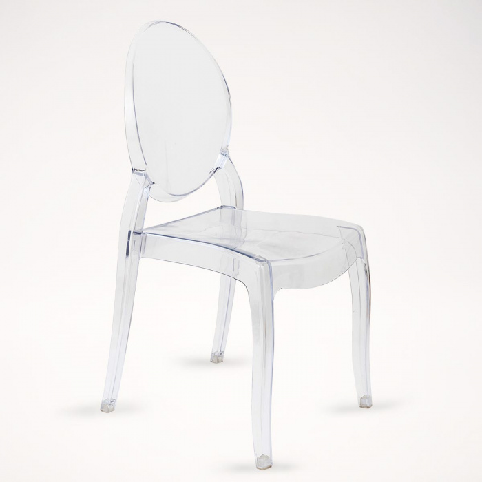 Chaise Ghost en plastique sans accoudoir - transparent