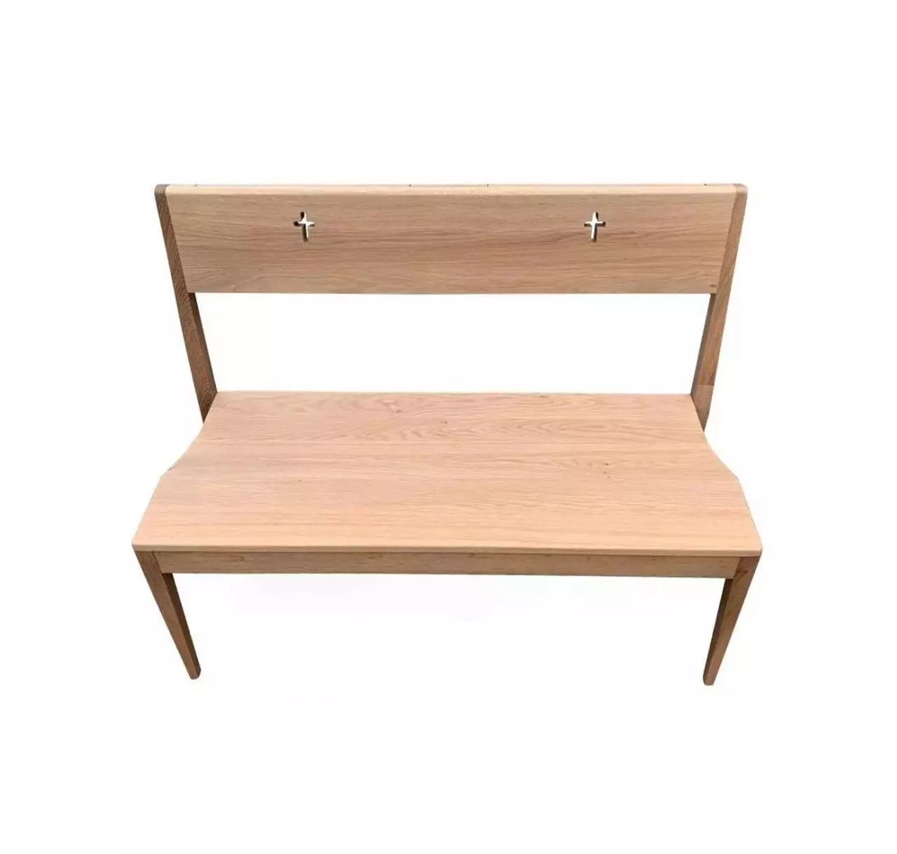 Dřevěná kostelní lavice v klasickém minimalistickém designu