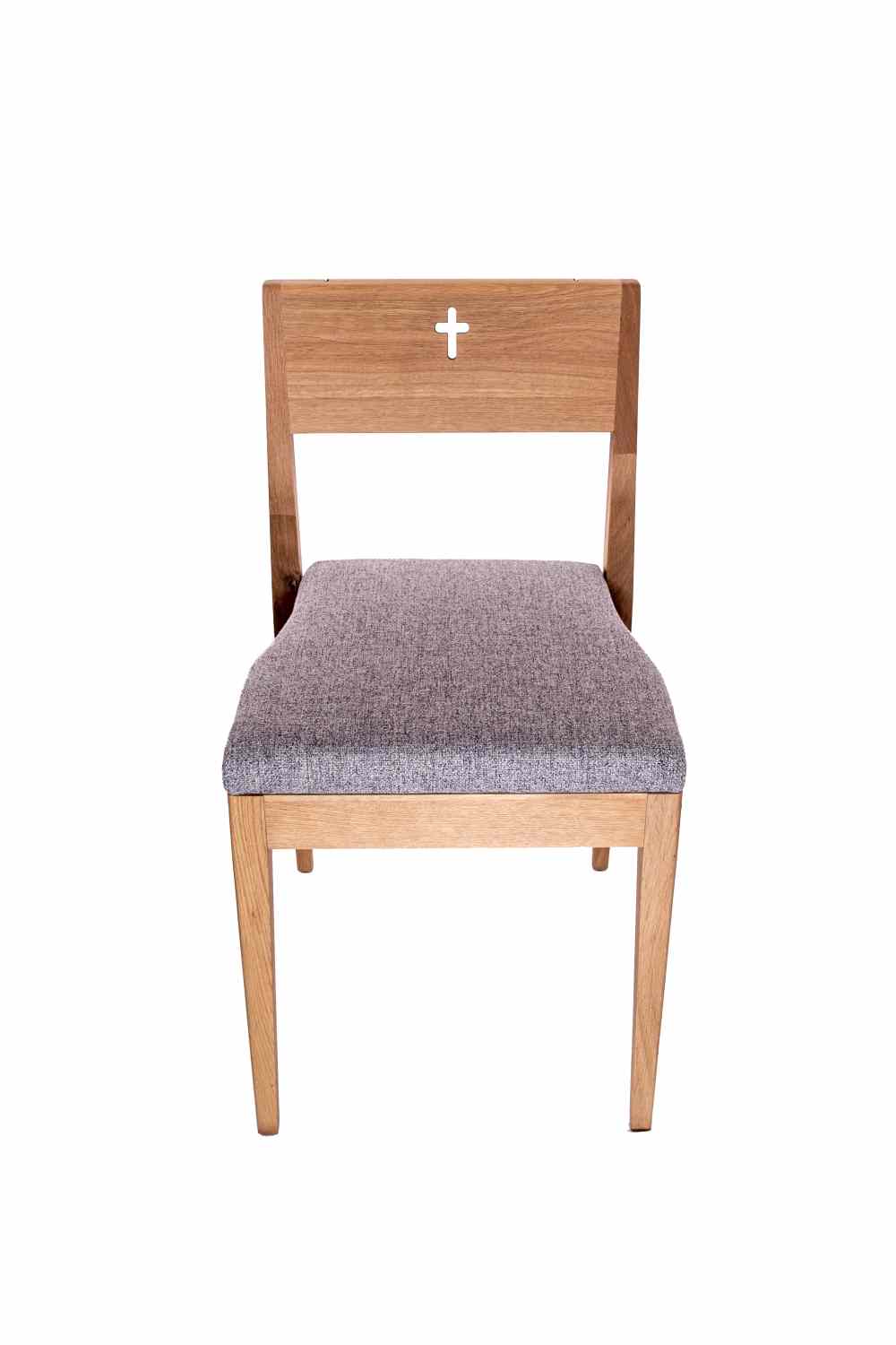 The wooden church seating ZOE with upholstered seat
