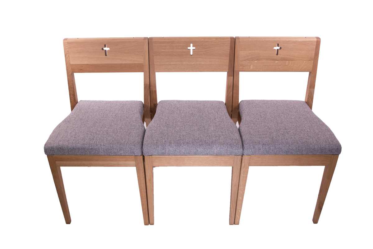Church seating formed with three church chairs ZOE