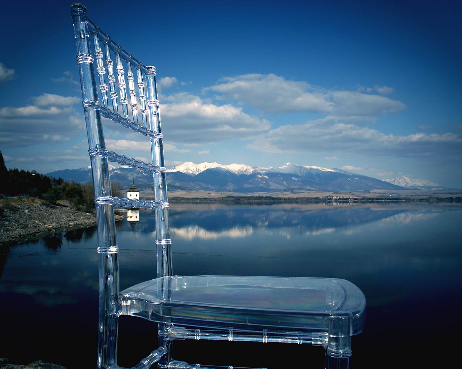 Izdržljiva, plastična, vjenčana, stolica tiffany - prozirna